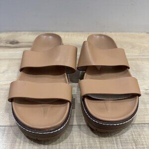 Madewell Shoes Womens Size 11 Two Strap Platform Slide Sandals Comfort Casual